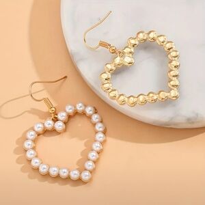 Pearl Heart Earrings